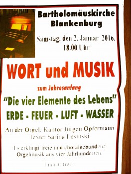 Wort und Musik zum Jahresanfang @ Bartholomäuskirche  | Blankenburg (Harz) | Sachsen-Anhalt | Deutschland