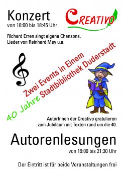 Zwei Events in einem @ Stadtbibliothek Duderstadt | Duderstadt | Niedersachsen | Deutschland